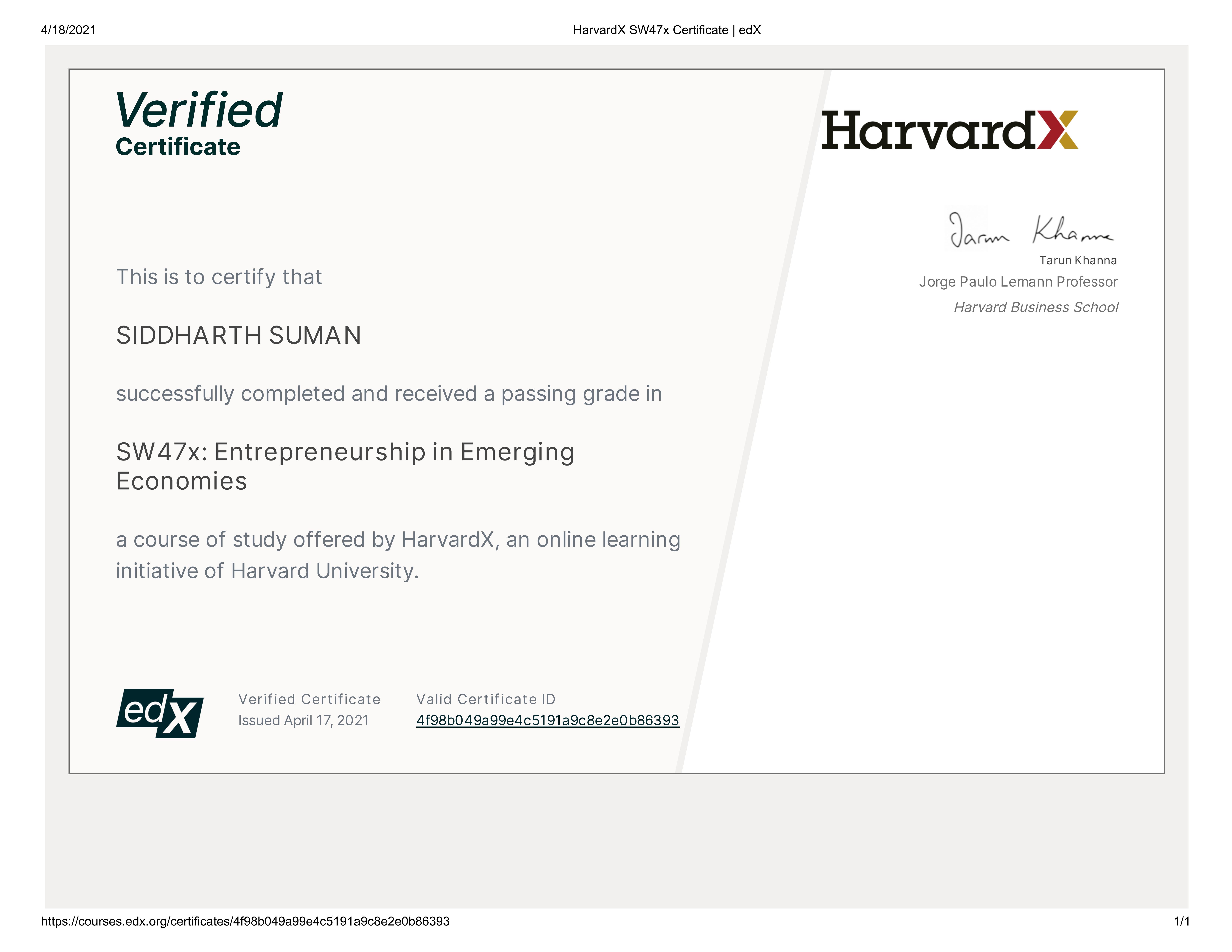 Entrepreneurship in Emerging Economies